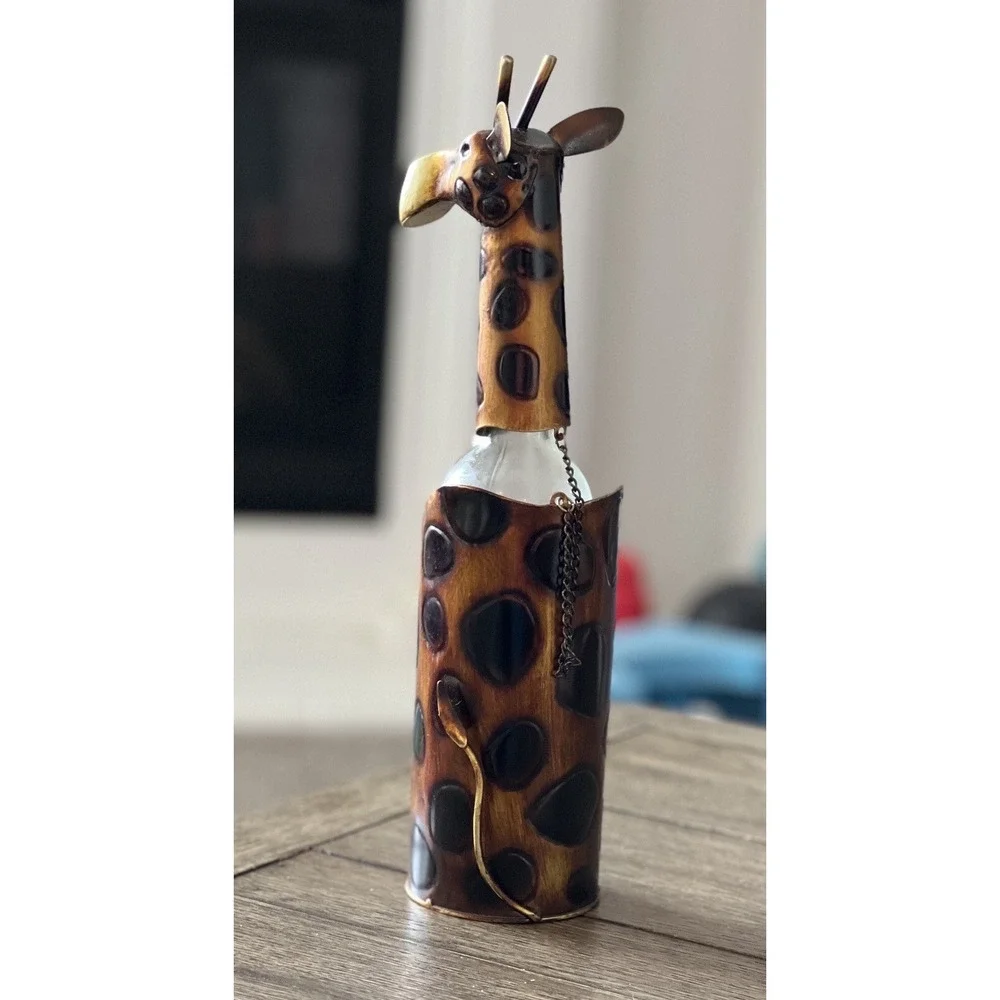 Pier One Metal Giraffe Wine Holder ED3037 Two Piece (Wine Not Included) NWOT
